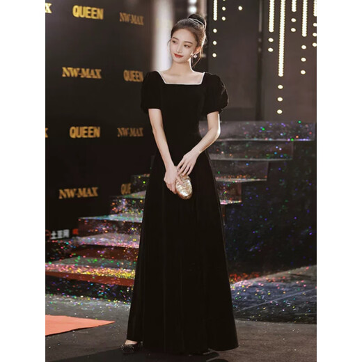 Fu Ling Violin Piano Performance Dress Female High School Student Banquet Chorus Night 2025 New Music Student Art Exam Black XS