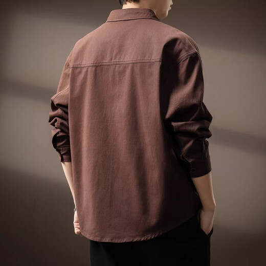 Precious color high-end American retro trendy brand work shirt men's spring and autumn trendy brand loose Ami khaki jacket men's coat