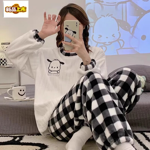 Molianya Pyjamas Winter Frauenkorallen-Samt verdickte Plüsch-Langschläfe Süßes lose Flanell Home-Kleidungsstück 679# M 75-100jin [Jin ist gleich 0,5 kg]