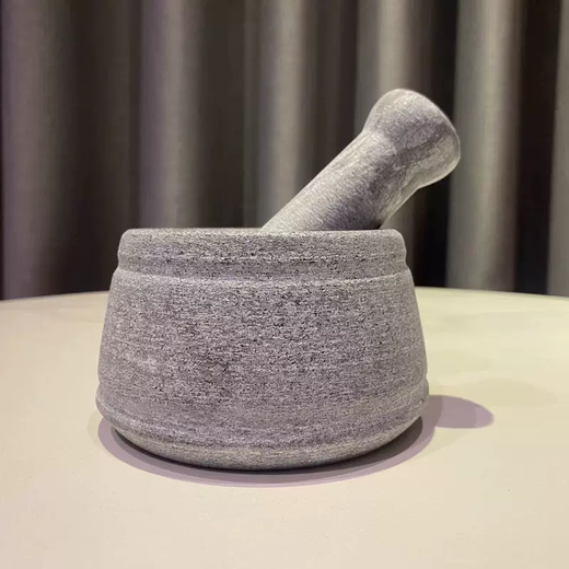 Yusenyi natural gray bluestone raw stone garlic pounder household stone grinder manual garlic paste artifact kitchen pounder pot frosted model set 1ml frosted model set