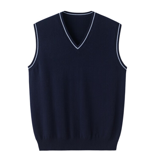 KAISENSHI鄂尔多市市产秋冬新款纯羊绒背心男式休闲保暖针织毛衣马甲 浅灰色 175/95A 115