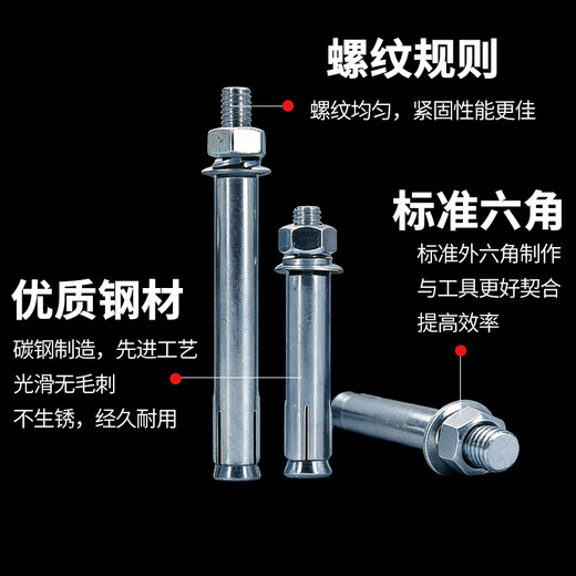 Bingyu grade 4.8 (national standard) blue and white zinc plated GB22795 expansion screw pull bolt M10*80 (10 pieces)