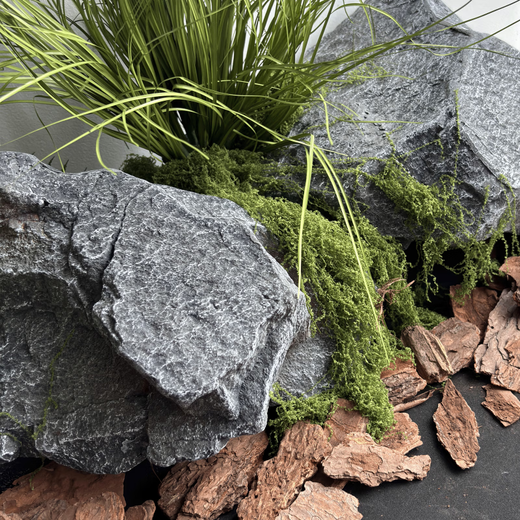 Irregular PU fake stone foam sculpture rockery shopping mall landscaping shooting window hotel green plant landscape stone ornaments yellow 4