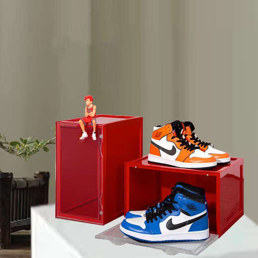 Yusenyi Transparent Shoe Box Storage Box Side Opening Sneaker Anti-Oxidation Magnetic Shoe Cabinet Shoe Display Box Shoe Wall Side Opening Magnetic + Transparent X1 Pack 36x28x22cm