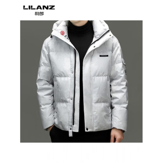 LILANZ high down filling winter men's down jacket hooded camouflage casual fashion thermal storage warm thick short jacket white camouflage 14XL (190)