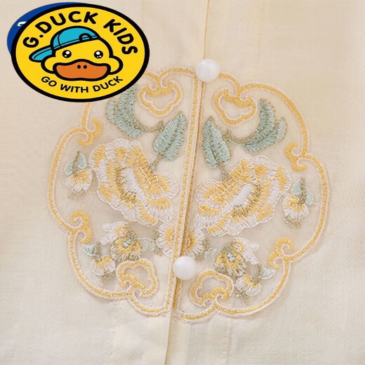 G.duck Girls 2025 Spring Shirt Children's New Chinese Style Shirt Spring Clothing National Style Fashionable Comfortable Thin Top Children's Clothing National Style Shirt D816 150 Recommended height is about 140cm