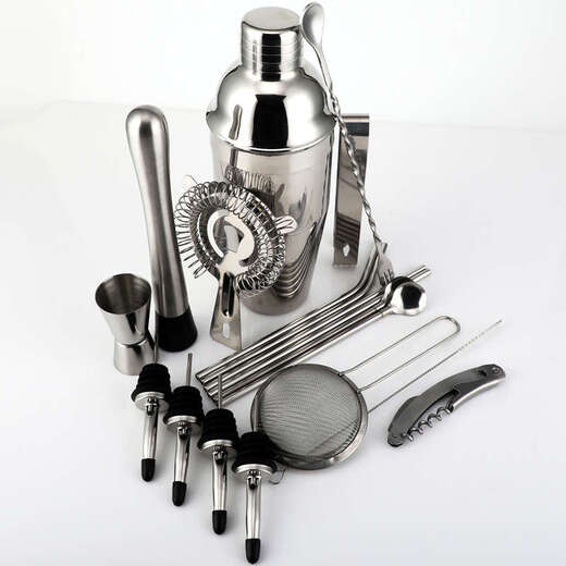 Yusenyi cocktail mixer V cocktail making tool three-stage Boston shaker cup Boston shaker 19-piece set