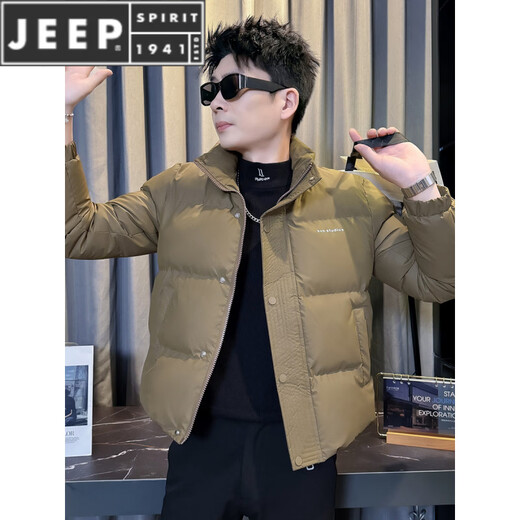 JEEP SPIRIT Зимний супер-горячий пуховик мужской приталенный, утепленный, теплый, новинка 2025 года, куртка в стиле милитари, зеленый M, рекомендуется 90 ~ 110Jin Jin равен 0,5 кг