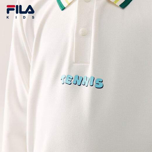 FILA children's clothing long-sleeved 2026 spring new boys' POLO shirt cloud white-WT 105