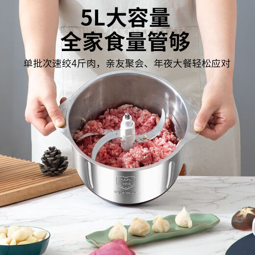 Yong Huan Garlic Press Garlic Machine Multi-Capacity Selection Garlic Press 6L 2-speed Stainless Steel 2 Sets of Knives