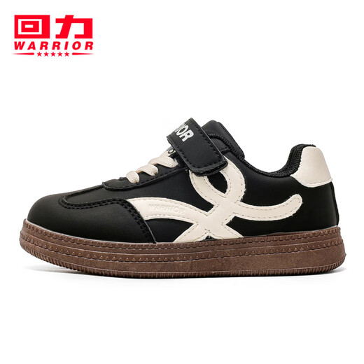 Pull back children's shoes children's low-top sports shoes 2026 spring new breathable boys' sneakers girls lightweight retro shoes black rice 26 inner length about 16.8cm