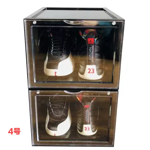 Yusenyi jrs same style transparent large size sneakers magnetic suction door shoe box hard acrylic storage box vertical opening anti-oxidation tide box 10 black magnetic suction vertical style inner height about 19.8cm 36x28x22cm 36 36x28x22cm