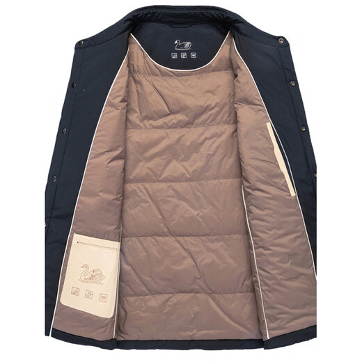 利郎商场同款男士白鸭绒羽绒服秋冬款商务休闲翻领短款轻薄保暖外套男 卡其色 M 170/88