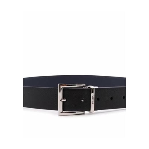 PRADA Men's Belt Waist Adjustable Double-sided Genuine Leather Daily Business Belt Simple Black 85