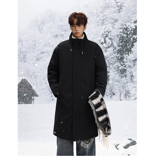 Shelley Jones mid-length knee-high army green coat cotton men's winter new thickened warm jacket jacket clothing dark olive green XL recommended 125-135Jin Jin equals 0.5 kg