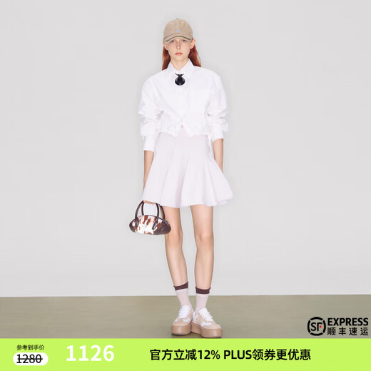 Lost in echo Ma Junyan's same style 2025 early autumn new temperament slim short waist shirt top women beige S