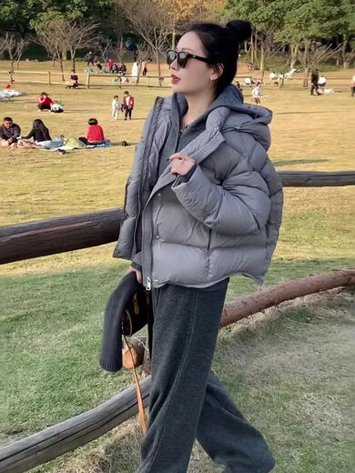 Woodpecker (TUCANO) down jacket for women, short, small, 2025 new winter, great-looking, popular winter clothing, thickened white duck down, matt gray, high loft duck down, M 125-145Jin Jin is equal to 0.5 kg