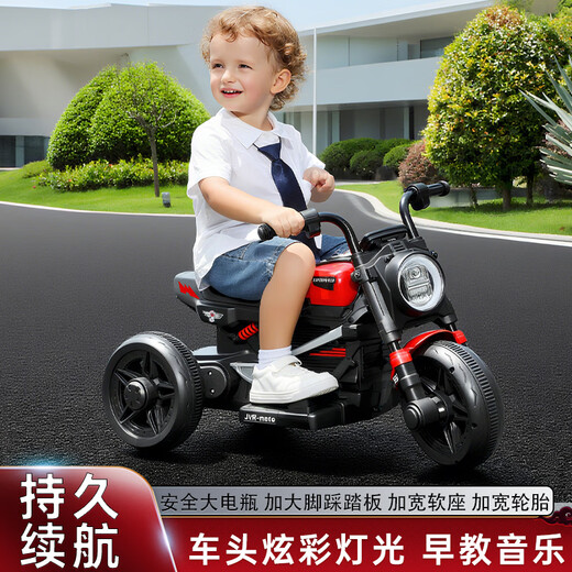 Bebijia Children's Motorcycle Children's Electric Motorcycle Children's Electric Car Children's Electric Car Motorcycle Children's Electric Car High Configuration | Vibrant Yellow | Dual Drive 6V7 Battery + Multi-Function Player + Early Education Music + Remote Control