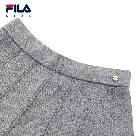 FILA children's clothing short skirt 2025 winter new style casual and comfortable woolen skirt for girls, middle and large children, dark ink gray-MG 110