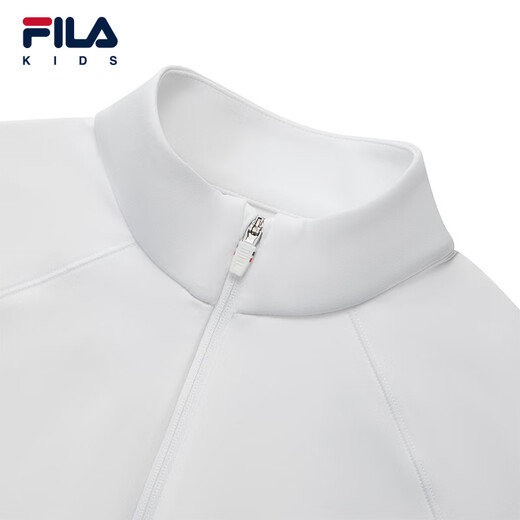 FILA children's clothing long-sleeved 2026 spring new style women's and older children's sports half-breasted stand-up collar tops Jade White-WT 165