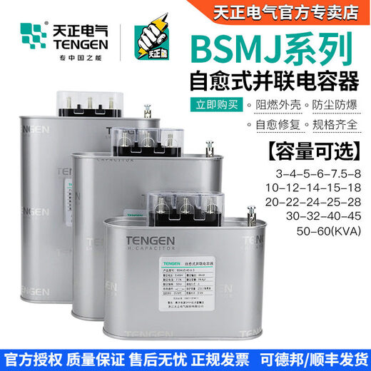 TENGEN Tianzheng BSMJ-0.45 three-phase self-healing low-voltage reactive power compensation parallel power capacitor 450V 1kvar 450V