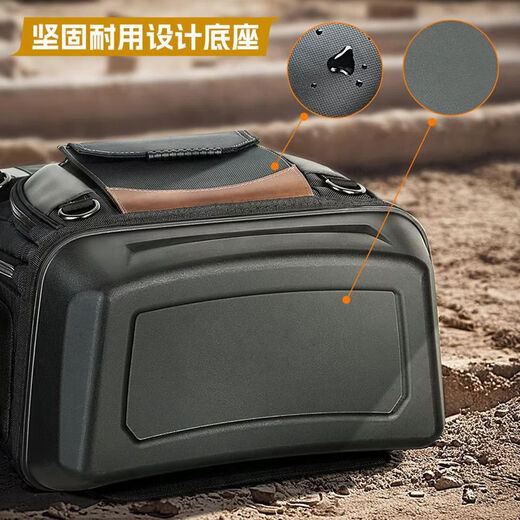 Changshuke Backpack Tool Bag, Wear-resistant, Multifunctional, Sturdy and Durable Backpack, Electrician's Thickened Maintenance Special Storage, Heavy Duty, Hard Bottom, Multifunctional + Detachable Slip Pocket