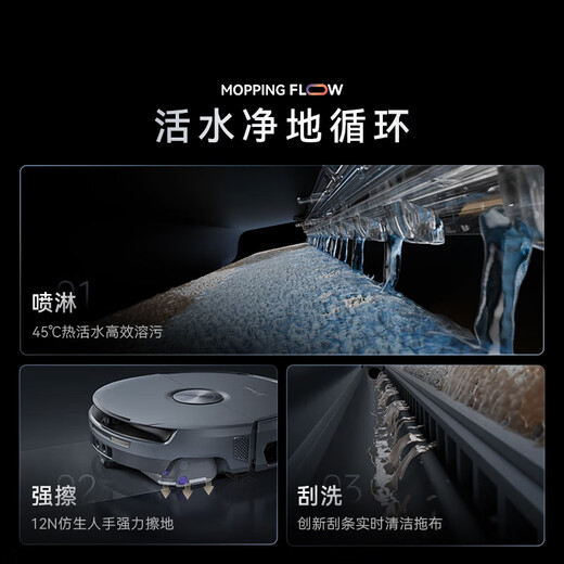 Cloud Whale Sweeping Robot Xiaoyao 002Max Government Subsidy Sweeping and Mopping Integrated Fully Automatic Cleaning and Mopping Machine with 0 Hair Tangle AI Living Water Crawler Floor Washing Robot Xiaoyao 002Max-Water Tank Version