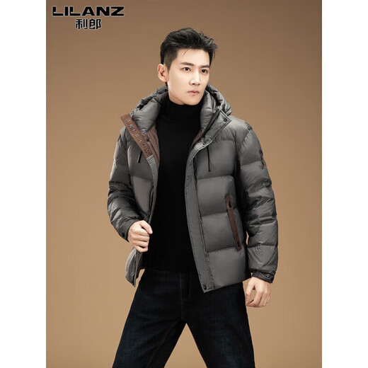 LILANZ Short Down Jacket Men's 2025 Winter Thickened Warm Bread Down Jacket Casual Hooded Jacket for Men and Women Black 2310 Same Style for Men and Women M 90-110Jin Jin is equal to 0.5 kg