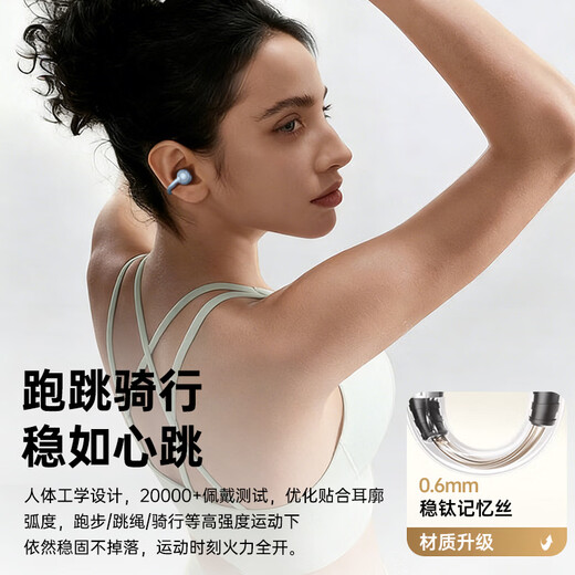 Viken 2025 latest model丨No. 1 in the Voice of Berlin Bone conduction Bluetooth headset ear clip type concept wireless open sports running super long battery life does not enter the ear hook