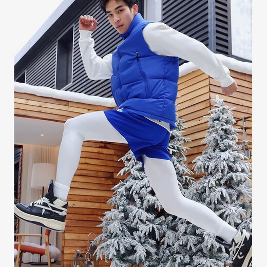 B-skin ski socks for men and women, over-the-knee stockings, autumn and winter sports fashionable knee pads, warm socks, anti-curling bare leg artifact, pearl white M 80-130Jin Jin equals 0.5 kg