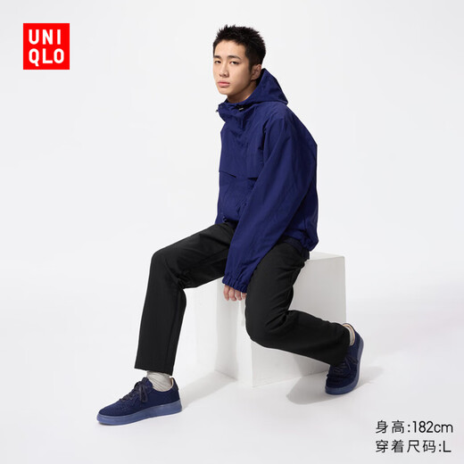 Uniqlo Men's Stretch Trousers/Fleece Lined Casual Pants Regular Style 479372 09 Black XL/180/96B