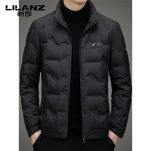 LILANZ Итальянский мужской пуховик 2025 года, новинка осени и зимы, короткий белый утиный пуховик с воротником-стойкой для людей молодого и среднего возраста, чтобы согреться, черный M 170 Рекомендуется 90Jin Jin равен 0,5 кг -120Jin Jin равен 0,5 кг