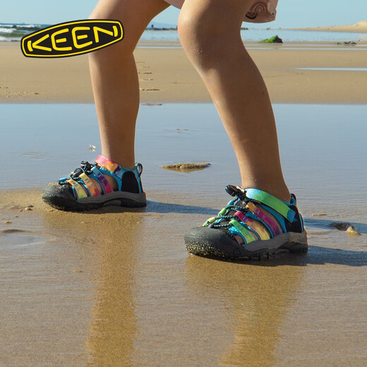 KEEN official new summer product NEWPORT H2 cool outdoor wading shoes for children, non-slip, rainbow tie-dye pattern-1018447-Kids 24