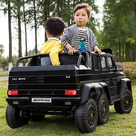 RIK SMITS Mercedes-Benz Big G children's electric car four-wheel remote control off-road car baby toy car can sit in adults and children's car supreme white six-wheel drive + remote control/swing/early education Bluetooth/adult seat + LCD screen 12V14A battery