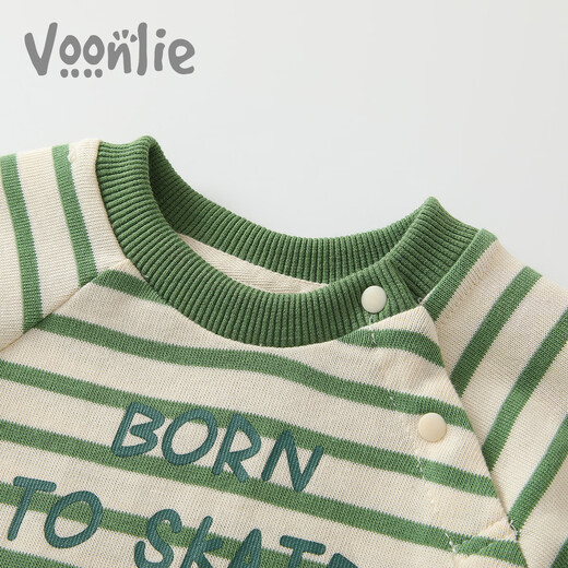 Fanxian baby clothes, spring clothes, newborn boy jumpsuit, full moon, 100 days, super cute, cute dinosaur harem spring and autumn, green 66cm