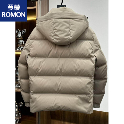 罗蒙（ROMON）高端羽绒服男2025冬季新款时尚轻奢帅气休闲加厚连帽保暖短外套潮 黑色 XL 180 145--155斤