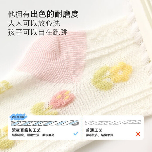 Nido Bear Children's Socks Girls Summer Thin Breathable Mesh Baby Socks Six Pairs Baby Socks Cute Girls AS2516 Large Mesh 6 Pairs 6-12 Months (Suitable for Feet Length 9-11cm)