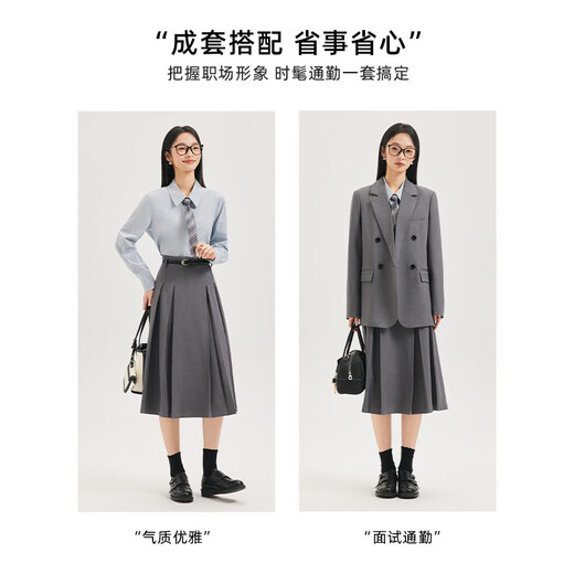 MOVK Blue Professional Shirt Women's 2025 Autumn New Versatile Commuting College Student Interview Formal Inner Shirt Blue S