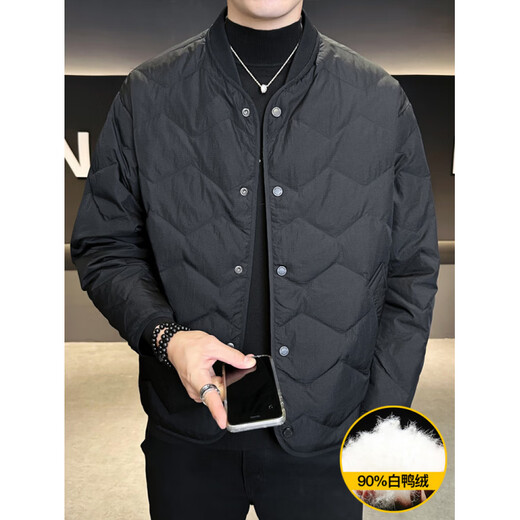 KBXNG Jinba, новый зимний тонкий пуховик, мужской модный и красивый топ с бейсбольным воротником, легкая теплая молодежная куртка коричневого цвета M