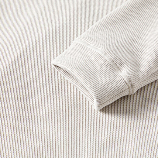 Flying in the snow off the shelves 2025 winter new men's round neck sweatshirt casual sports simple versatile cuffs loose thread design khaki | 7101 M /170/88A