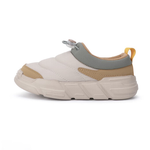 Children's cotton slippers for home, breathable, non-slip, autumn and winter, velvet, warm, shock-absorbing, rebound, lightweight indoor and outdoor cotton shoes, khaki size 31