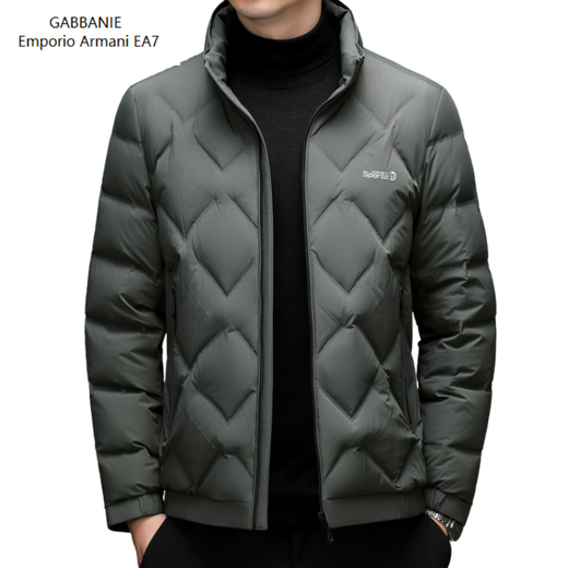 Emporio Armani EA7阿玛尼中年男士羽绒服2026秋冬季新款外套加厚保暖短款立领男款冬 黑色 L 175