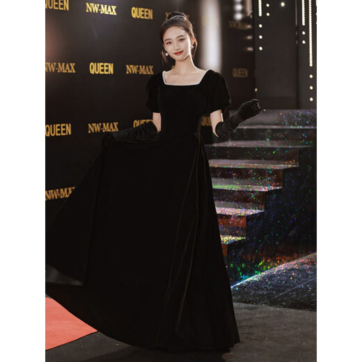 Fu Ling Violin Piano Performance Dress Female High School Student Banquet Chorus Night 2025 New Music Student Art Exam Black XS