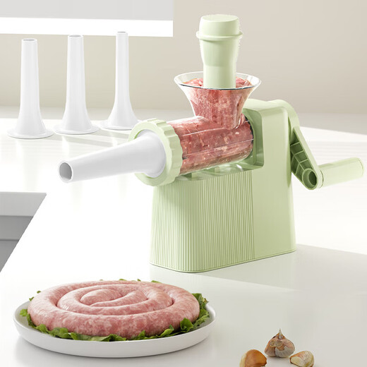Sausage filling machine sausage artifact sausage filling machine manual household food grade tool casing tank sausage sausage machine meat sausage food grade apple green 4 intestine mouth / integrated storage