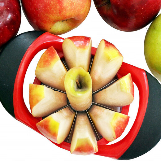Pupan extra large apple cutting tool apple slicer fruit divider multifunctional stainless steel corer knife red 8-piece apple slicer inner diameter 9.5CM