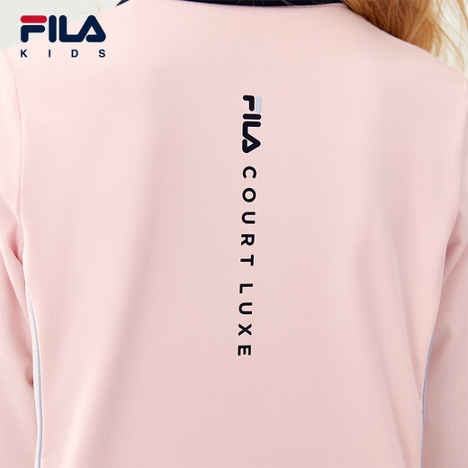 FILA children's clothing long-sleeved T-shirt 2025 winter new style girls and children loose sports POLO shirt hazy pink-LP 105