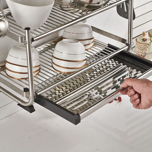Fantasy wall-mounted cool dish rack kitchen dish storage rack 2 layers 47 main rack style rust-proof design 3 layers 57cm main rack chopstick rack single plate