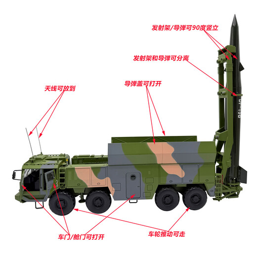 1 30 Dongfeng 15B missile launch vehicle model alloy simulation DF-15B ballistic missile military static ornaments 1 30 Dongfeng 15B missile vehicle