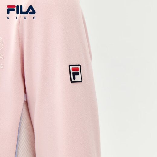 FILA children's clothing long-sleeved T-shirt 2025 winter new style girls and children loose sports POLO shirt hazy pink-LP 105