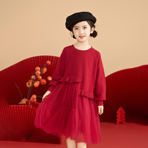 Xiaoyinman girls' knitted sweater dress 25 years of winter clothing for older children, fashionable pearl fishtail dress, children's New Year's clothing trend